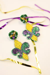 Treasure Jewels: Mardi Fleur Green and Purple Earrings