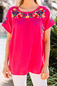 vibrant embroidered top