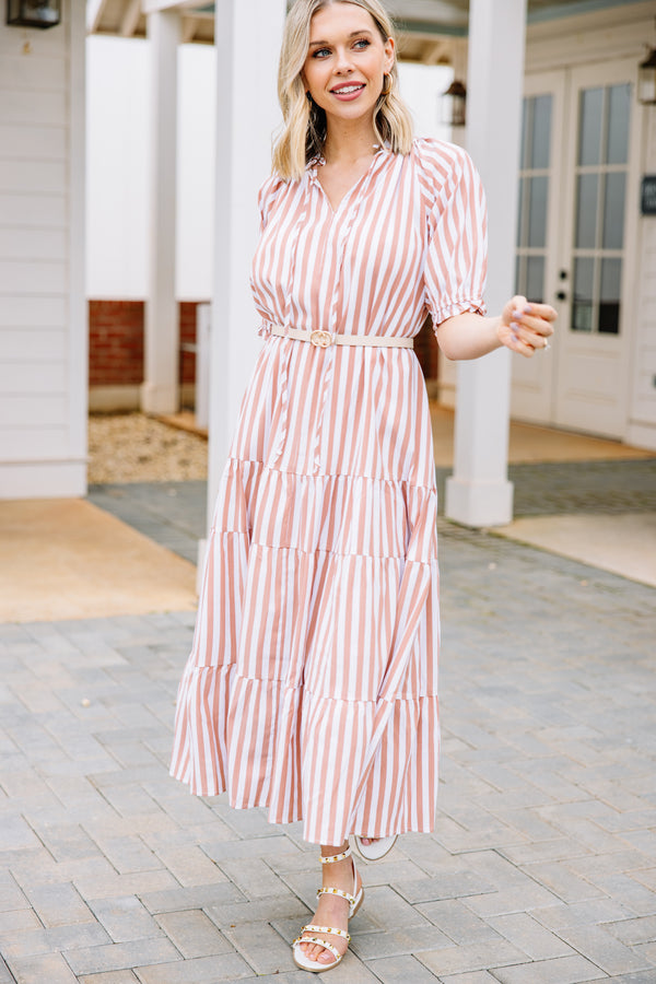 striped midi dress