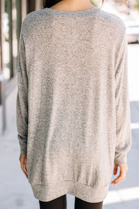 Reason For Happiness Heather Gray Tunic