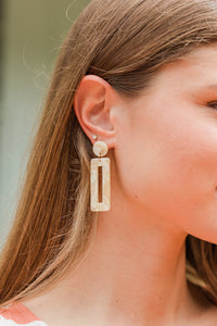 neutral geometric earrings