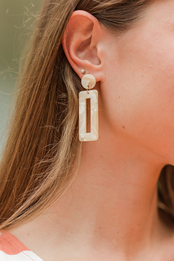 neutral geometric earrings