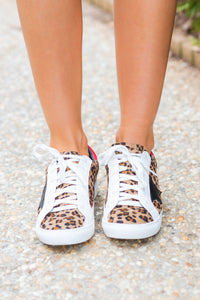 Let's Get Wild Brown Leopard Sneakers