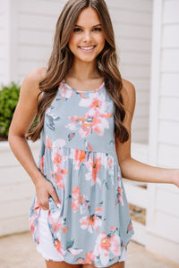 blue floral tank