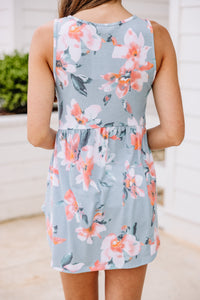 blue floral tank