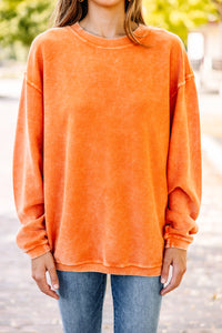 You're So Classic Burnt Orange Corded Sweatshirt