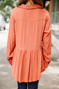 orange linen top