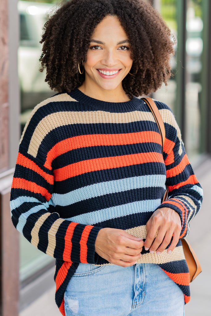 Classy Chic Navy Blue Striped Sweater – Shop the Mint