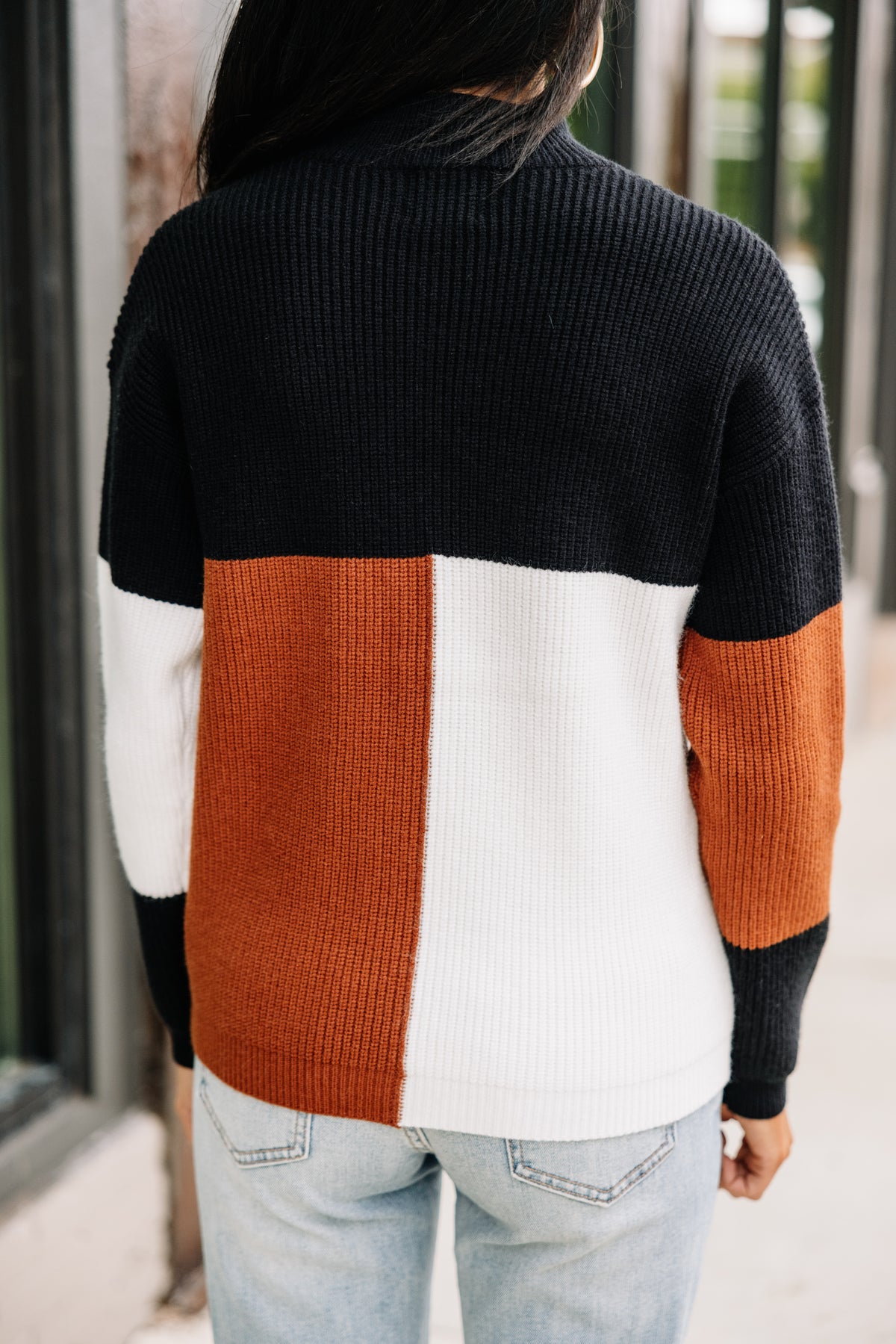 Mud Pie Women's Maple Oversize Sweater – Colorblock Relaxed Fall Top With Dolman Sleeves - View #6