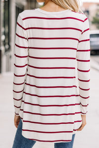 This Is The One Wine Red Striped Tunic