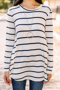 This Is The One Navy Blue Striped Tunic