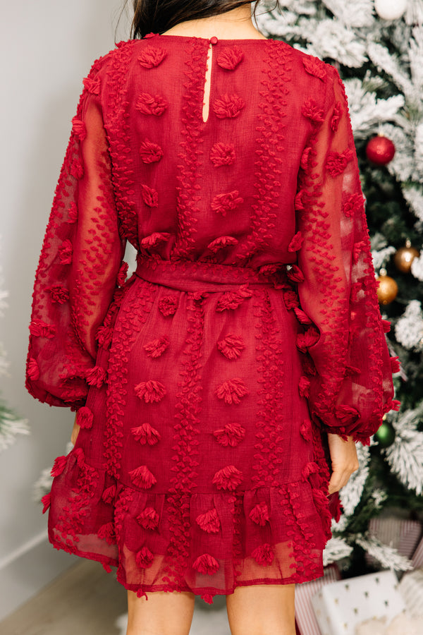 Love Of Details Red Pompom Dress