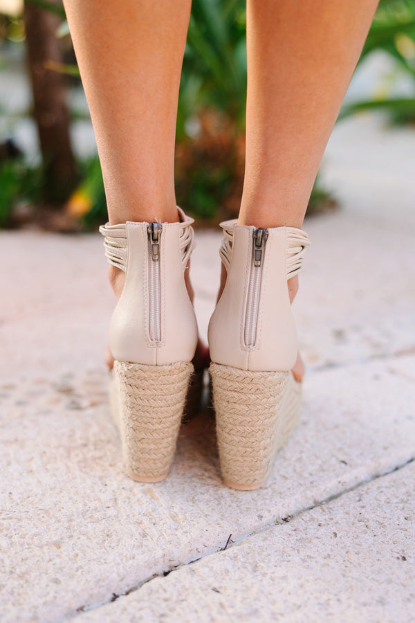 beige dress wedges Amazon.com | Zamikoo Women's Low Heel Wedge Pumps Shoes Open Toe Mary Jane Ankle Strap Wedge Sandals 2 Inch for Dress Working Evening Beige US Size 5