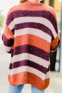 striped knit cardigan