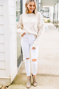 All Or Nothing Cream White Fringe Sweater