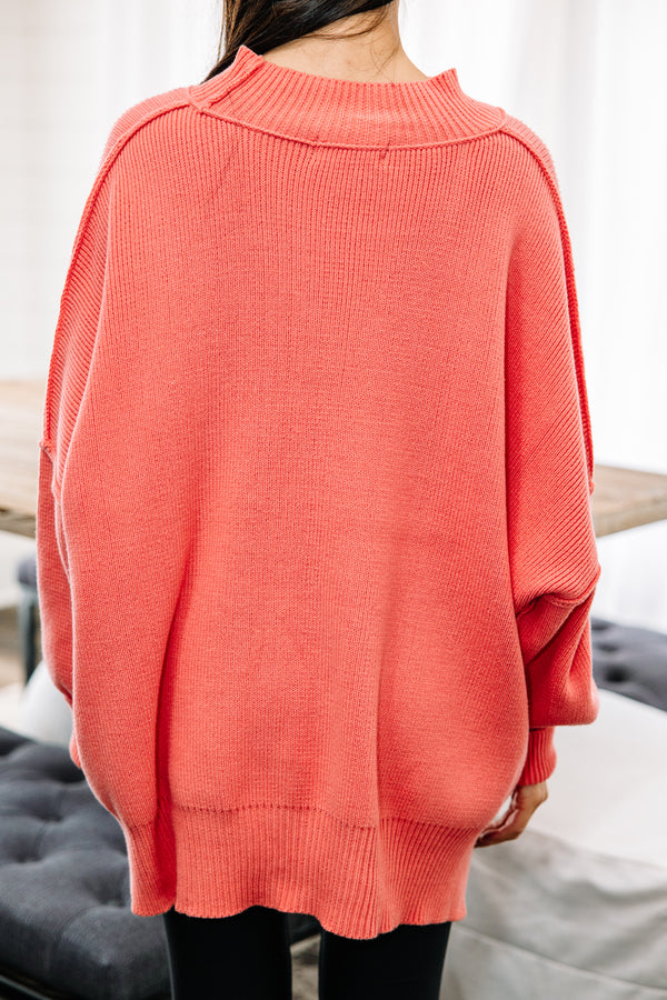 coral oversized sweater