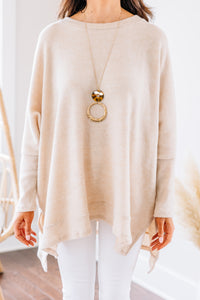 brushed knit solid poncho top