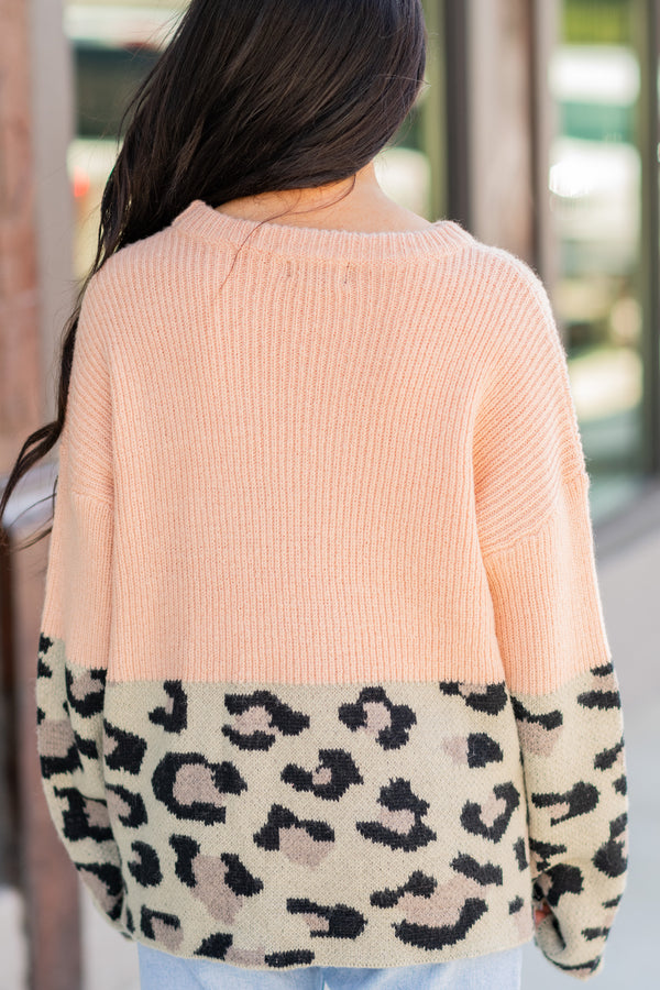 pink leopard sweater