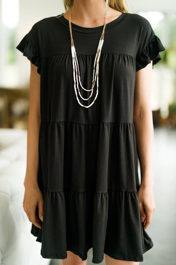 black tiered babydoll dress