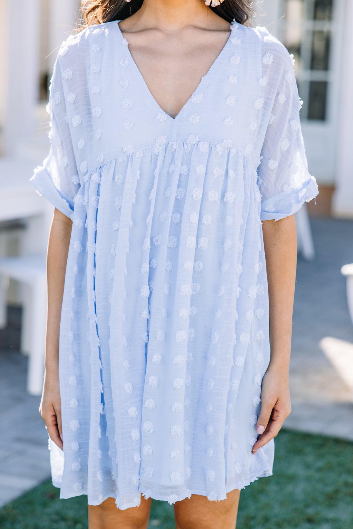 Precious Sweet Light Blue Babydoll Dress Swiss Dot Dress Shop the Mint