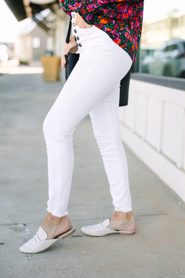 KanCan: Going Up White High Waist Skinny Jeans