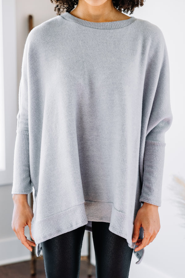 brushed knit poncho top
