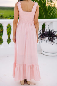 Easy Love Blush Pink Smocked Maxi Dress