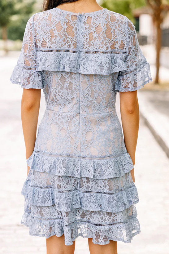 It's All You Need Blue Lace Dress
