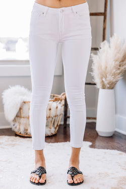 Crisp Classic Cream White Skinny Jeans - Spring Jeans – Shop the Mint