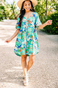 green floral babydoll dress