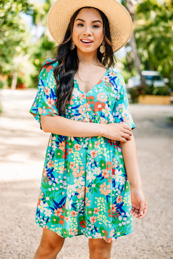 green floral babydoll dress