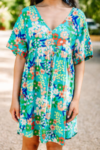 green floral babydoll dress