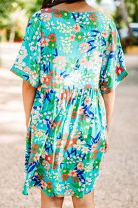 green floral babydoll dress