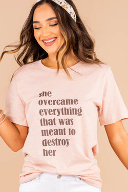 She Overcame Prism Peach Graphic Tee - International Women's Day – Shop ...