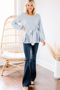 tied waist bubble sleeve top