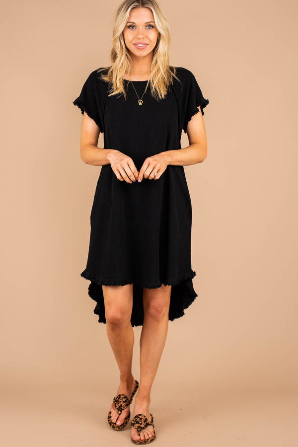 raw hem hi-low dress