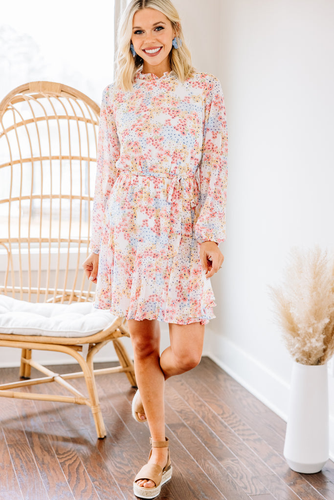 Precious Off White Ditsy Floral Dress - Feminine Spring Dresses – Shop ...