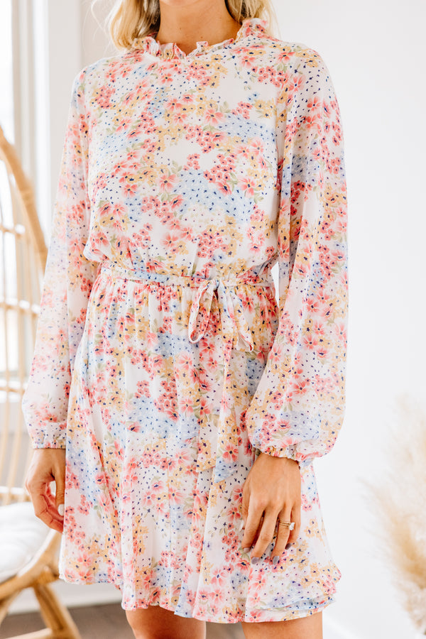 tied waist ditsy floral dress