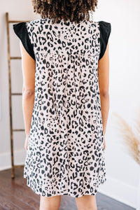 embroidered leopard dress