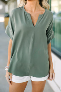 Classic Light Olive Green Top - Boutique Tops – Shop the Mint