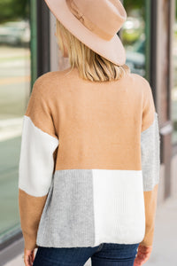 colorblock brown sweater