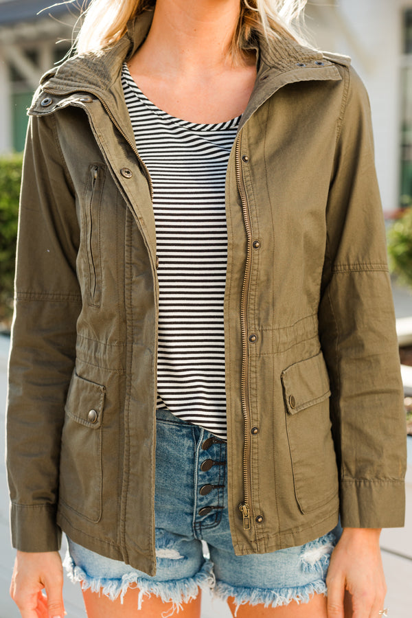 Fight For Love Olive Green Utility Jacket