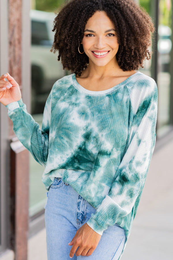 Easy Like Sunday Olive Green Tie Dye Tunic - Boutique Best Sellers ...