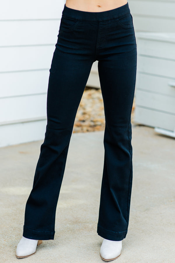 Say Your Peace Black Petite Flare Jeggings