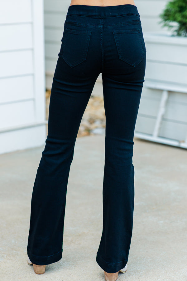 Say Your Peace Black Petite Flare Jeggings