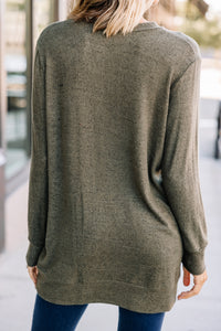 green heathered tunic