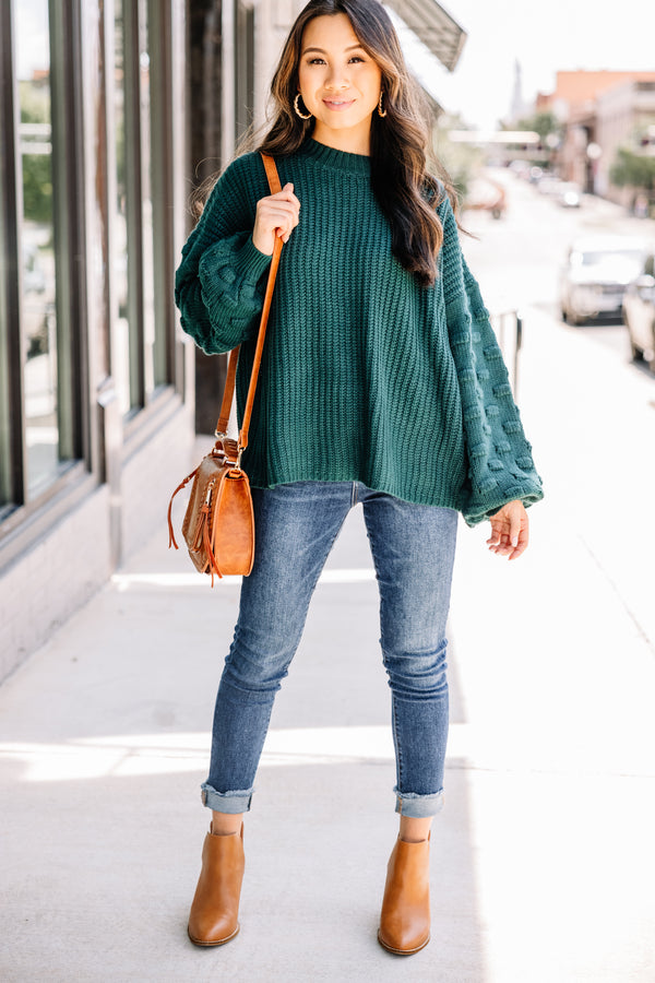 Chic Forest Green Chunky Knit Sweater - Trendy Fall Sweaters – Shop the ...