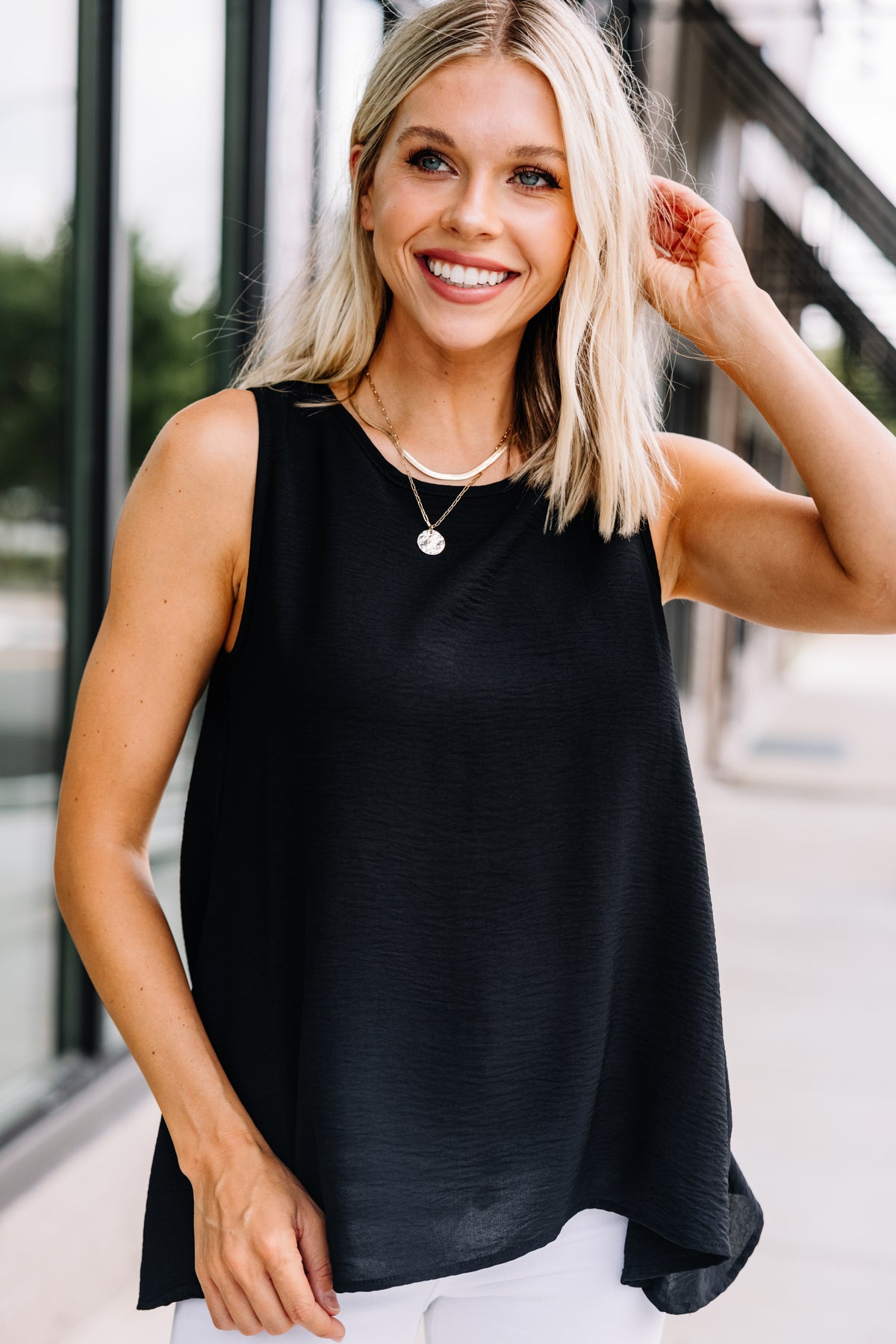 Versatile Black Hi-low Tank - Boutique Tanks – Shop the Mint