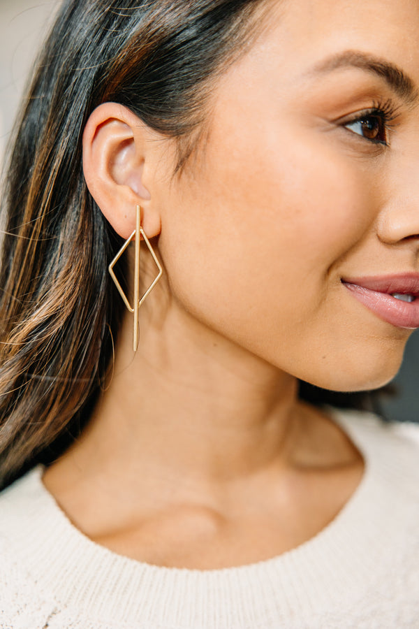 geometric gold earrings