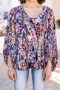 floral bubble sleeve blouse